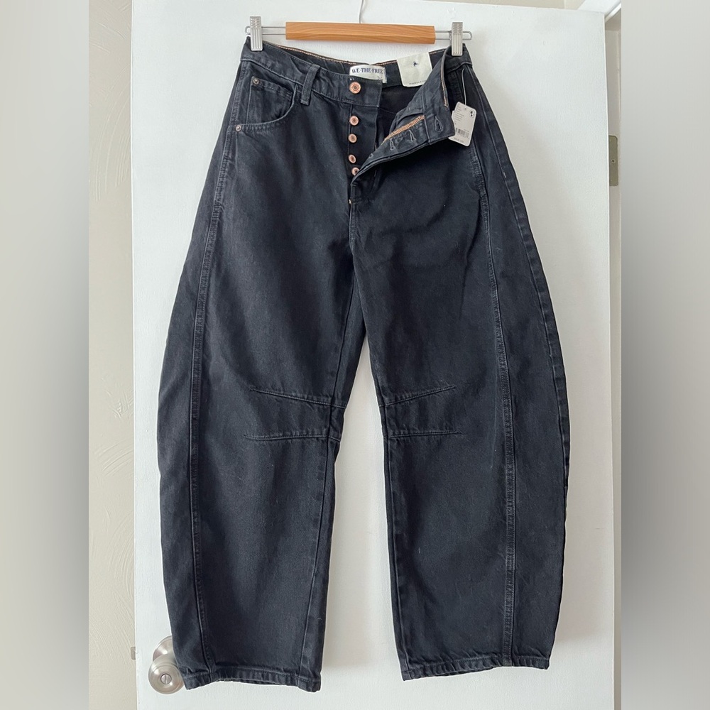 Free People Black Wide-Leg Jeans